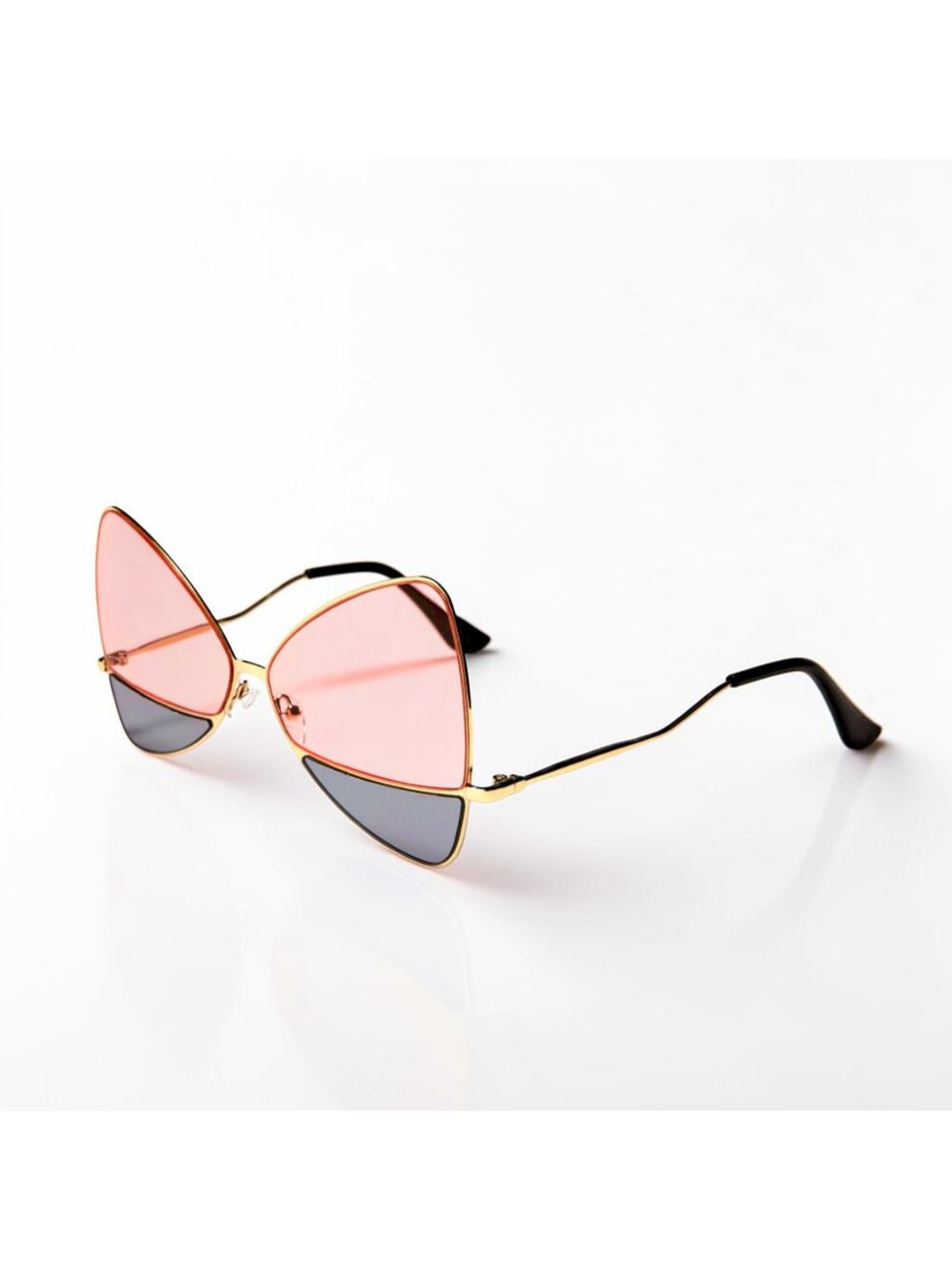 GISELLE Eyewear Pink Blue Gold Metal Butterfly Sunglasses Oversized NEW